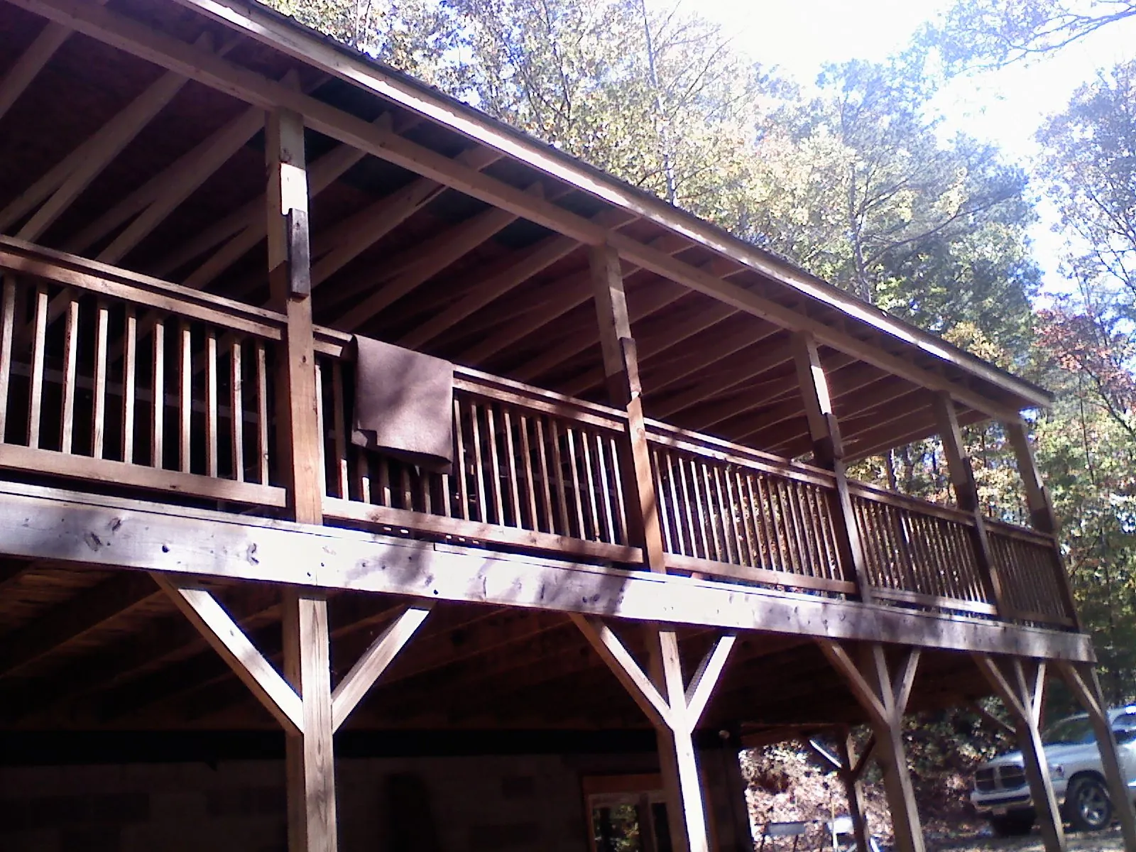 Timber framing under a new elevated porch and deck — Roof Leak Repair in Fair Bluff by Roofing Brothers